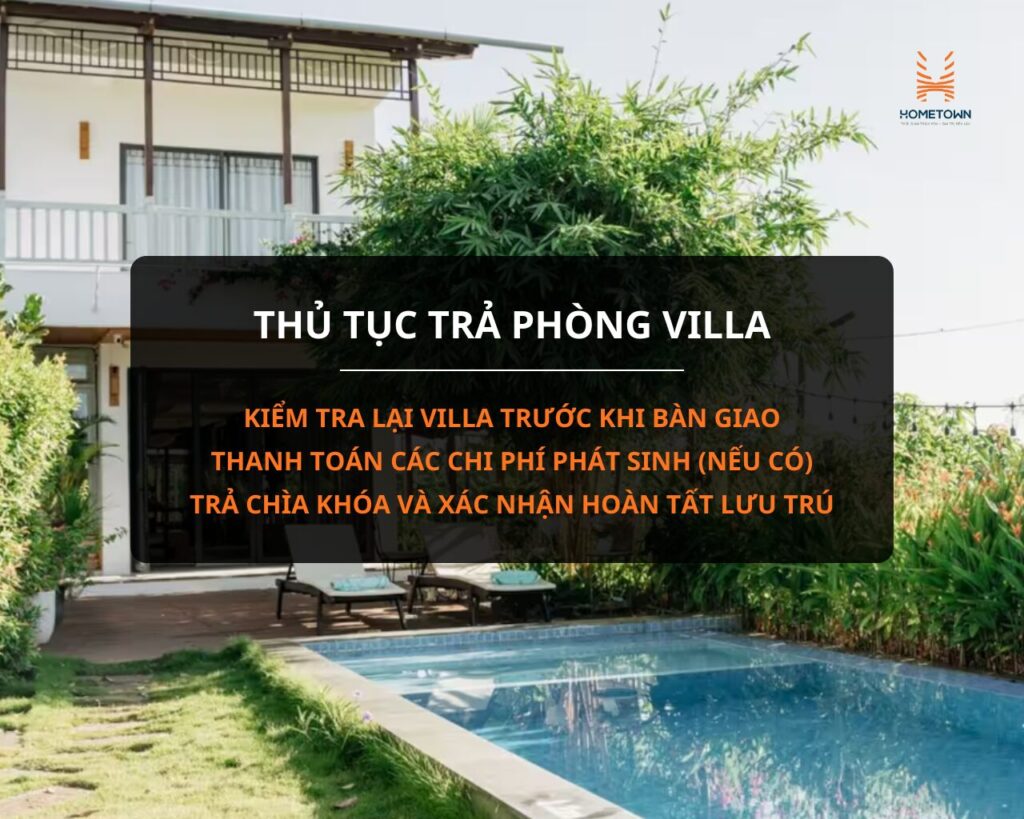 Thủ tục trả phòng villa Đà Nẵng